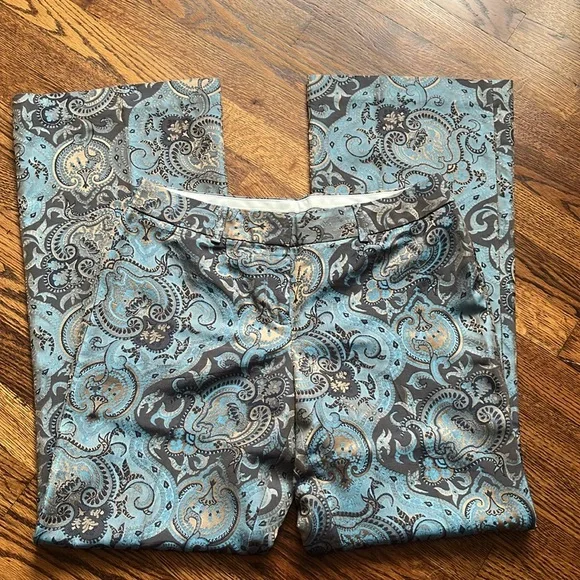 Express Brocade Satin Slacks 8 wide leg - Picture 2 of 9
